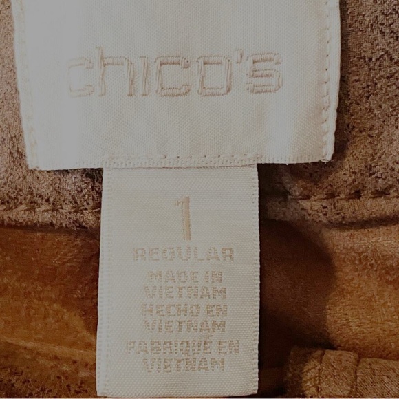 Chico's Faux Suede Slim Leg Ponte Knit Pants Brown Chico's Size 1 Women's Size 8 - Picture 4 of 5